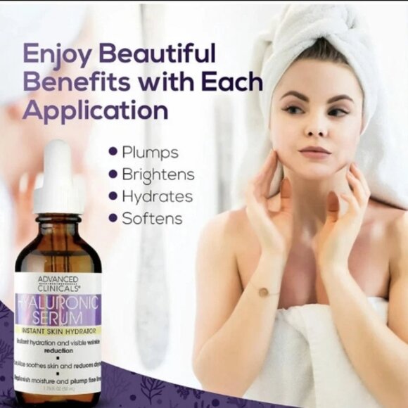 Advanced Clinicals Hyaluronic Serum Instant Skin Hydrator 1.75 FL Oz🆕⌚🏃💨🚚 - Picture 6 of 16